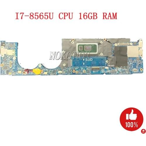 NOKOTION For DELL XPS 13 9380 13.3 inch laptop mothebroard EDO30 LA-E672P CN-05F77F 5F77F 5F77F I7-8565U 1.8GHz CPU 16GB RAM