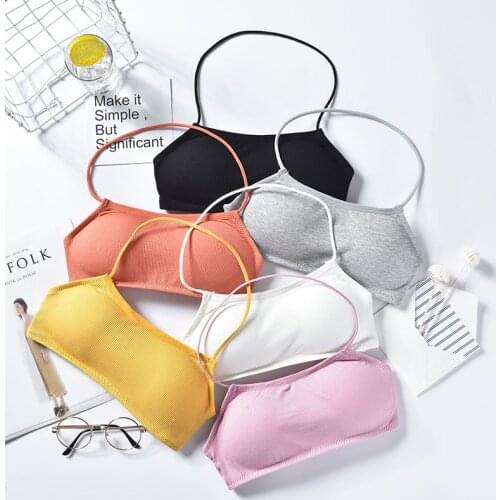 New Teen Girls Bra Lace Girls Wrapped Chest Underwear Comfortable Puberty Teenage Training Bras Tube Top Teens Bras Lingerie