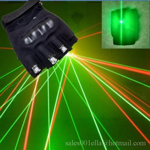 New Arrived 3 Pcs 532nm 80mw Green Red Lasers Christmas Laser Gloves With Led Green Palm Light Gloves Stage Laser Show