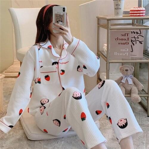 Maternity Nursing Sleepwear Breastfeeding Nightwear Pregnant Women Pregnancy 2 PCs/Set Autumn Winter Breast Feeding Pajamas Suit