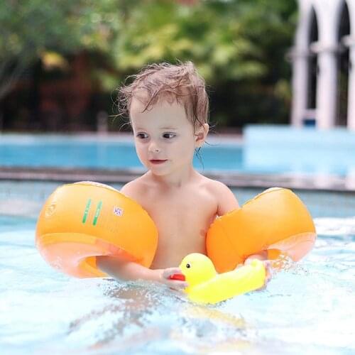 PVC Swimming-ring Float Bracelets Circle Air Inflatable Arm Swimming Ring Pool Accessories Toy Arm Float Water Sleeves Orange