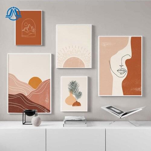 Boho Abstract Landscape Posters And Prints Line Art Gallery Wall Art Canvas Painting For Living Room On The Wall Home Decoration