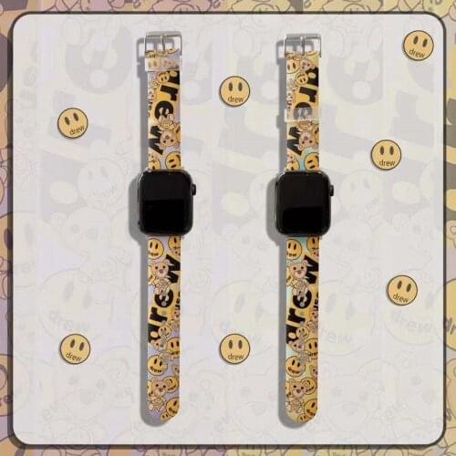 Cartoon smiley ladies watch bowl strap for Apple Watch 38 40 42 44 mm high quality strap accessories iWatch series 4 5 6 gift