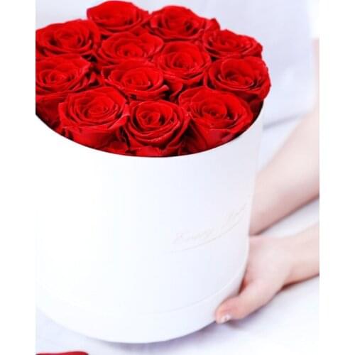 Rosa inmortal flores con abrazo cubo caja de regalo boda materiales de ramo Vida eterna flor Rosa regalo de dia de San Valentin