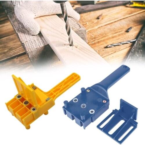 Handheld Woodworking Doweling Jig Drill Guide Wood Dowel Drilling Hole Saw Bits
