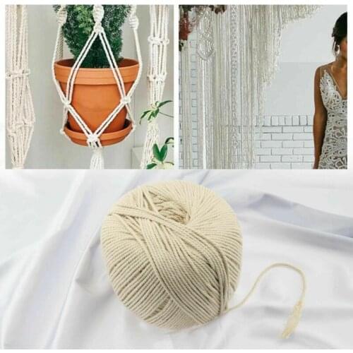Natural Beige Soft Cotton Cord Rope Craft Macrame Artisan String For Handmade DIY Handmade Tying Thread Cord Rope 110m