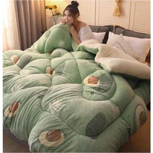 New Thermal Lamb Double-Faced Velvet Quilt Wool Thicken Super Warm Winter Comforter Spring Autumn Blanket Double Comforter