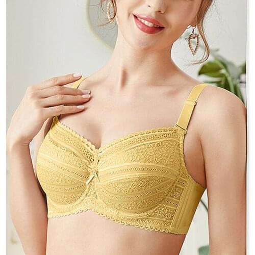 Ultra-thin Womens Full Coverage Non-padded Underwire Lace Sheer Soft Steel Rings Bra Lingeries 34 36 38 40 B C D E