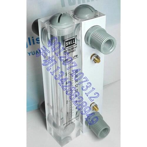 1-5GPM 2-18LPM LZM-15 liquid rotameter panel type water meter