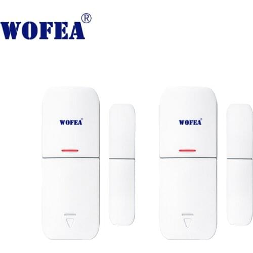 Wofea Wireless window and door magnetic sensor open detector to work with GSM alarm wifi alarm 1527 chips 2pcs/lot