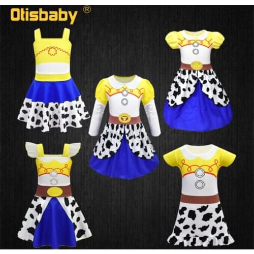 Halloween Christmas Jessie Costume Birthday Girls Jessie Dress Children Summer Casual Holiday Dress Kids Masquerade Dresses