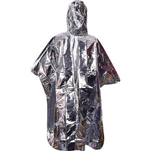 1PCS 100*120CM Emergency Raincoat Aluminum Film Cold Insulation Rainwear Blankets Survival Tool