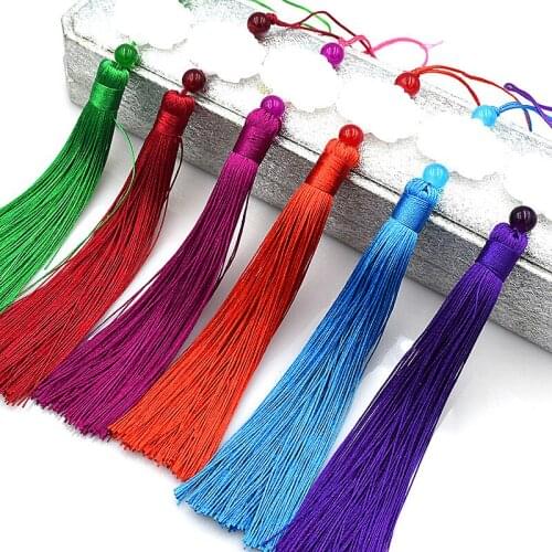 10pcs/lot Imitation White Jade Lotus Tassel Fringe Jewelry Decoration Accessories DIY Handicraft Hanging Spike Long Tassel