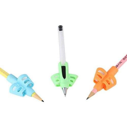 3pcs Children Writing Pencil Pen Holder two-finger pencil holder writing learning correction tool Kids Corrector Holder Sleeve
