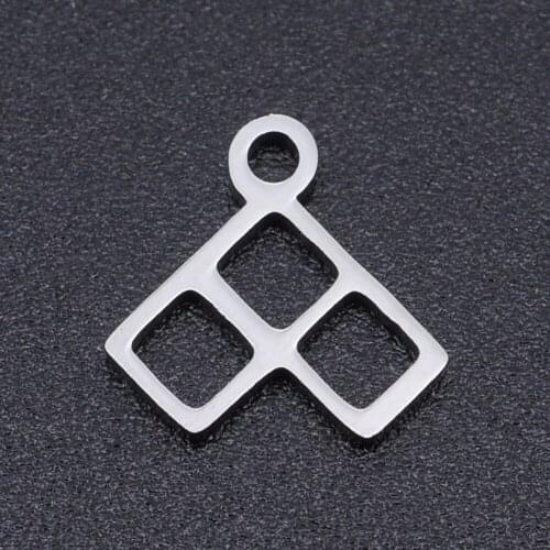 5pcs/lot 100% Stainless Steel Puzzle Charms Wholesale DIY Necklace Bracelet Making Charms Accept OEM Order