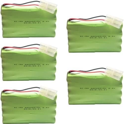 5pcs/lot 9.6V 2400mAh Remote Controul toy securty faclities AA 9.6v battery Ni-MH battery group Kep-2p Plug/Tamiya Connectors