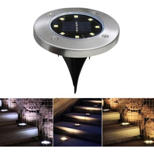 8LED Solar Light Outdoor Ground Light 2/4/8 LED Garden Lawn Light Solar Underground Sensing Landscape Lights for Lawn Pathway