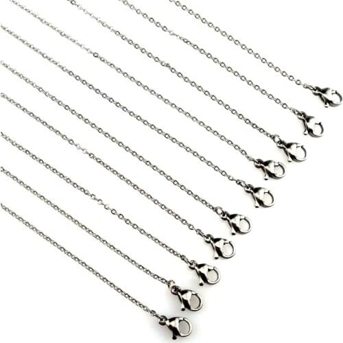 5pcs/lot Dull Silver 1.6mm Stainless Steel Chains Necklace 18'' Link Chain Jewelry Making
