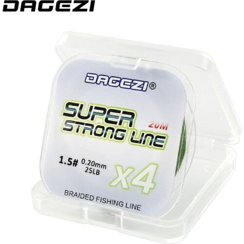 DAGEZI Super Strong PE Braided Fishing Line 4 strands Leader line 20M Multifilament Fishing Line Carp Fishing Sea Fishing lines