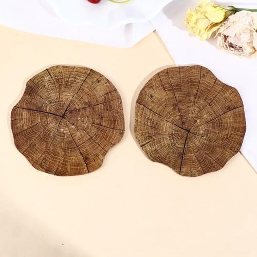 Wood PVC Imitation Wood Grain Decorative Placemat Insulation Non-Slip Table Mat Coaster Kitchen Decoration Accessories