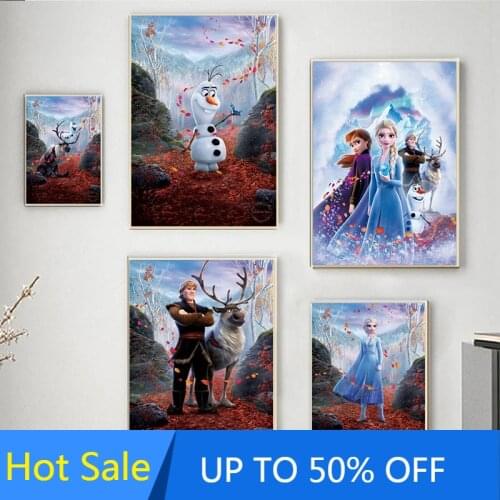 Disney Princess Anna Elsa Canvas Painting Frozen Figure Wall Art Nordic Posters and Prints Home Decoration Pictures Room Decor