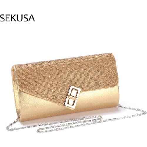 Lock Fashion Wedding Handbags Diamonds Small Day Clutch Silver Gold Crystal Party Evening Bags Cover Shoulder Purse