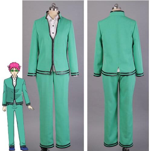 Saiki Kusuo no Psi Nan K.-Nan Cosplay Costume Outfit School Uniform Green Suit