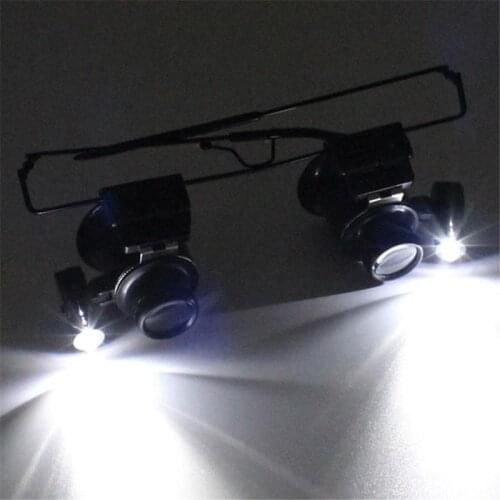 Hot Led Acrylic Lens Glasses Repair Metal Crafts Magnifier Black Alloy 165*150*45 Mm Magnifying Glasses Eye Glasses Lens Tools