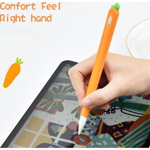 Cute Soft Silicone Case Cover for Apple Pencil 1 2 Cute Carrot Non-slip Stylus Pen Cartoon Protective Sleeve