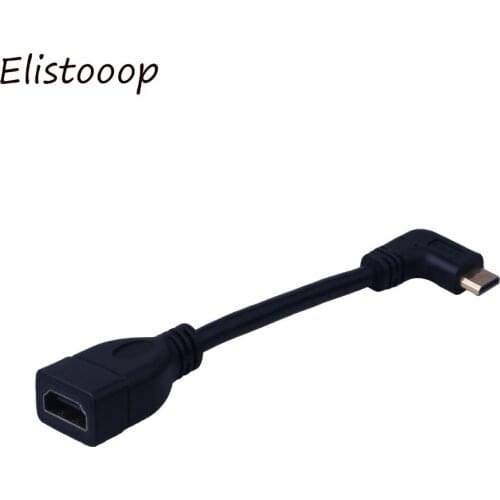 Mini HDMI-compatible Cable Adapter Male to Female Converter 90 Degree Gold Plated Extension Adapter Connector Cable