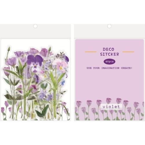 40Pcs Flower Leave Resin Art Decor Stickers Kit Artificial Flower Resin Fillings AXYD