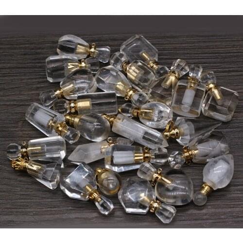 Natural Stone Perfume Bottle Pendant Exquisite Bulb-Shaped Opal For Jewelry Making Charms DIY Necklace Accessory