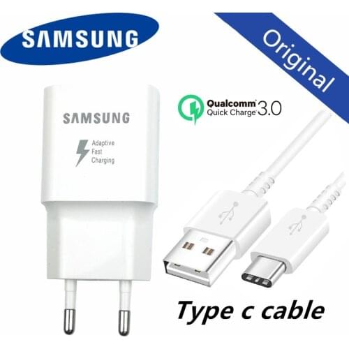 Samsung Original Adaptive Fast Charger USB Quick Adapter 1.2/1.5M Type C Cable For Galaxy S8 S9 Plus Note 8 9 A3 A5 A7 2017
