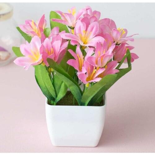 24 Lilies Simulation Indoor Flower pot Artificial Home Bonsai Decoration Office