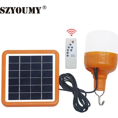 SZYOUMY Chargeable Solar Led Bulb 20W 40W 60W Energy Lamp Solar Light With Remote control