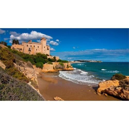 Tarragona Costa Dorada Catalonia Spain castle sea rocks Home Decoration printed Canvas Poster modern landscape wall paintings
