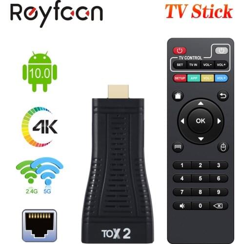 TOX2 Android 10 Smart TV Box Allwinner H313 Quad Core 2GB 16GB TvBox 2.4G/5G WiFi 100M BT5.0 Set Top Box HD TV Stick PK TOX1