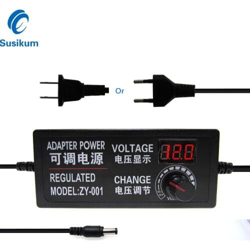 Adjustable 3V 5V 6V 9V 12V 15V 18V 24V 2A 3A 5A Universal AC/DC Adapter Display Screen Voltage Regulated Power Supply Adatpor