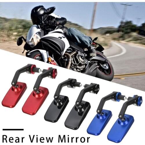 1Pair 7/8" Rectangle Motorcycle Aluminum Rear View Side Mirror Handle Bar End Motorcycle Accessories