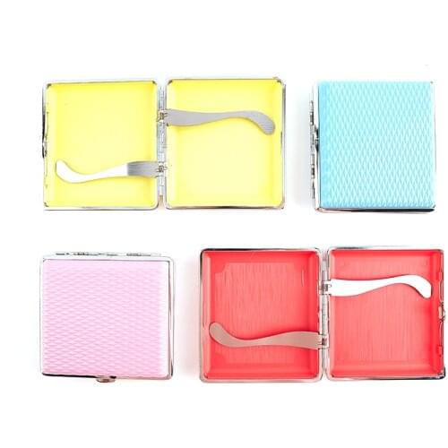 1pc Double-open Leather Cigars Cigarettes Cases For 20 Sticks Cigarette Stainless Steel Tobacco Cigarette Boxes Tools