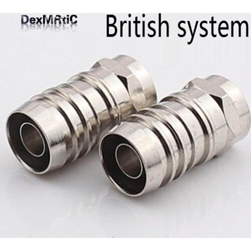 10pcs Copper Cable TV CATV Connector British F male 75-5F Four-shielded Connector for RG6