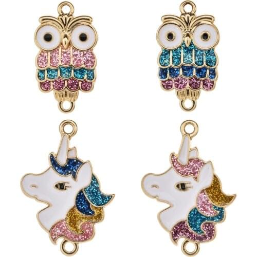 10pcs Mixed Animal Enamel Connection Charm Pendant For Diy Necklace Bracelet Jewelry Making Handmade Craft Wholesale