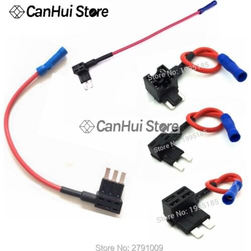 12V 3PIN M2 MINI SMALL MEDIUM Size Car Fuse Holder Add-a-circuit TAP Adapter with 10A/15A Micro Mini Standard ATM Blade Fuse