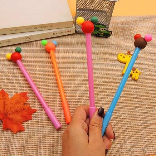 36/72pcs Disney Mickey head Korean cartoon cute gel pen writing office signature pen black ink school school supplies gift