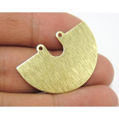 Brass charms U shaped earrings charm Textured 33x22x0.65mm Half round brass connectors -6pcs R1308
