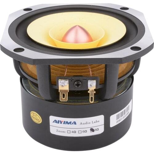 AIYIMA 1PC 4Inch Audio Speaker 4Ohm 8Ohm 25W Full Range Hifi Loudspeaker Bullet Rubber Edge Column For DIY Home Theatre
