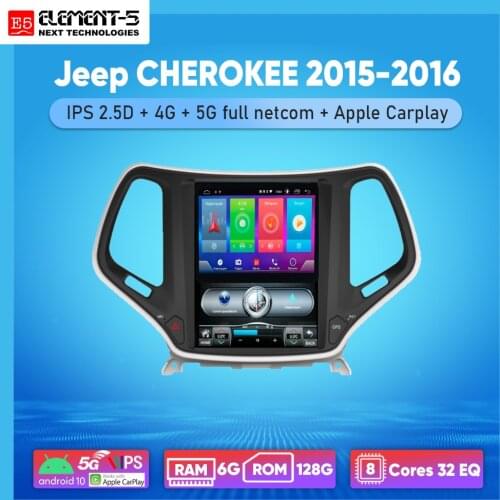 ELEMENT-5 10” 2G+32G Android 10 4G WIFI DSP Car Radio For Jeep CHEROKEE 2015-2016 Navigation GPS