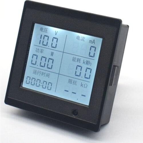 Taidacent LCD Digital Display 6-200V 0-20A DC Voltage and Current Meter Volt Ampere Power Consumption Impedance Tester