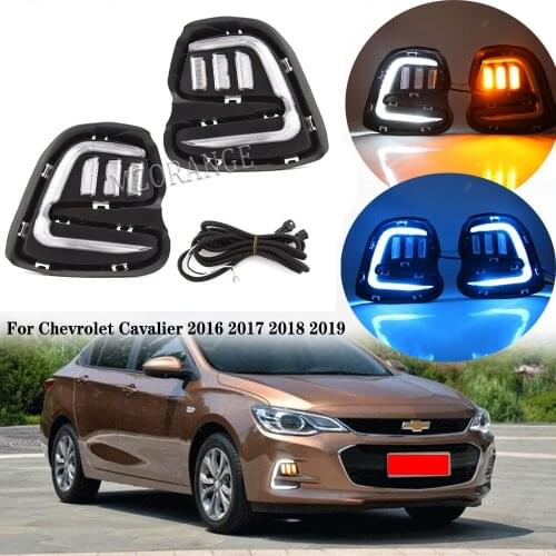For Chevrolet Cavalier 2016 2017 2018 2019 LED DRL Turn Signal Fog Light Cover headlight Daytime Running Lights car Auto lights