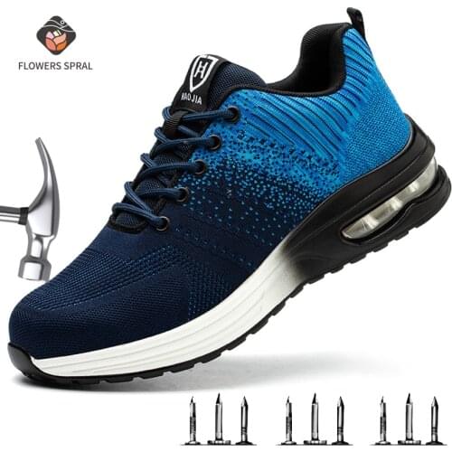 Breathable Anti-Crush Man Work Safety Shoes Steel Toe Cap Work Boots Indestructible Construction Safety Work Shoes